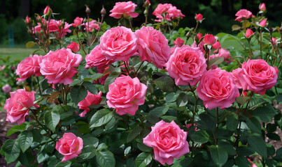 Obraz premium Flowering of beautiful roses