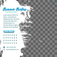 Fototapeta premium Social media template with a summer surfing theme