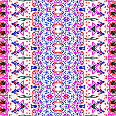 Red Color Bohemian Pattern. Ethnic Bohemian Brush. Abstract Hand Batik. Pink Color Geometric Texture. Green Color Ikat Tribal Batik. Seamless Stripe Boho Batik. Abstract Watercolor Repeat Pattern