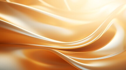 Fototapeta premium A gold fabric with a wave pattern. The fabric is very shiny and looks very luxurious