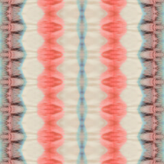 Red Color Bohemian Pattern. Seamless Boho Batik. Abstract Watercolor Repeat Pattern Abstract Stripe Geo Brush. Gray Color Bohemian Batik. Gray Colour Geometric  Textile. Ethnic Geometric Brush.