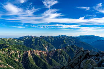 槍ヶ岳から北アルプス最奥方面