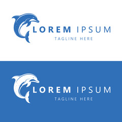 Fototapeta premium Sleek Dolphin Logo Design with Fluid and Playful Features