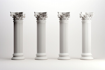 Obraz premium Greek columns isolated on white background