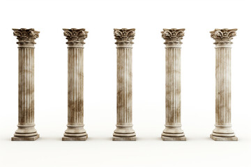 Obraz premium Greek columns isolated on white background