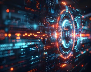 Obraz premium Dynamic Digital Display Background for Modern Gadget Presentation