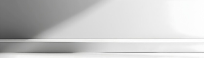 The clean white seamless backdrop for a minimalist and modern electronics product line presentation concept with copy space