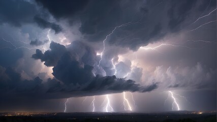 effects of lightning and thunder in the sky, generative AI