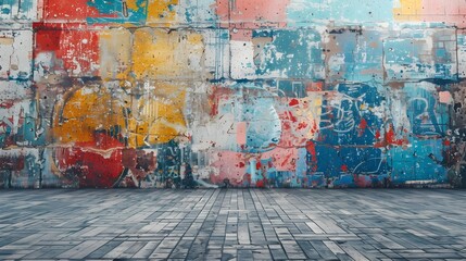Vibrant Graffiti Wall Backdrop for Edgy Product Presentation and Streetwear Fashion