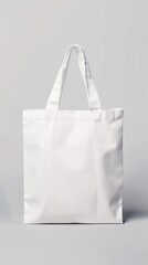 Blank empty white canvas tote bag mockup isolated on aesthetic background with natural shadow, for display design, eco friendly concept
