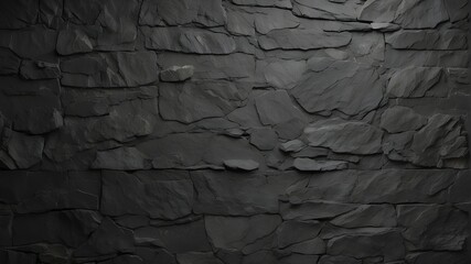 seamless dark black grunge-style wallpaper for a rustic charcoal grey slate rock face design backdrop that can be tiled, with copyspace high-quality stone or marble