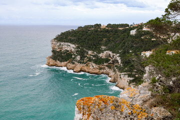 Fototapeta premium Mirador de La Falzia, panoramic point where you can see much of Xàbia's coastline, from Cap de Sant Antoni and Cap Prim to the imposing image of Cap Negre and Portetxol Island. Spain.