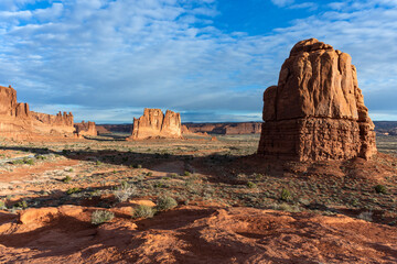 Beautiful rock mountains in the Utah Arches National park