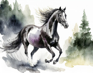 Obraz premium black horse illustration