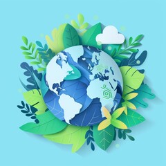 Naklejka premium World Environment Day. let's save nature