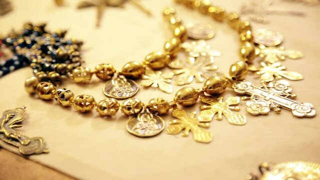 Antique Ukrainian jewelry, corals, beads.