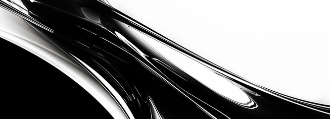 Sleek and modern abstract digital art with fluid black and white background patterns, sleek design creates a modern and dynamic aesthetic, film grain texture 