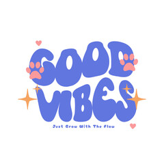 Good Vibes vector lettering clip art isolated on white background. Handwritten poster or greeting card, tshirt
