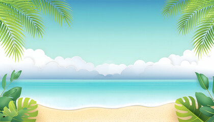 Obraz premium Smooth, Perfectly Clean a tropical background mockups for graphic backgrounds on digital art concept, Generative AI.