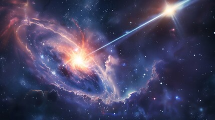 Stunning Cosmic Quasar Emitting Brilliant Energy in Deep Space: A High-Resolution Astronomical Image Showcasing the Majestic Power and Beauty of the Universe