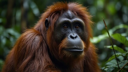 View of Orangutan in nature