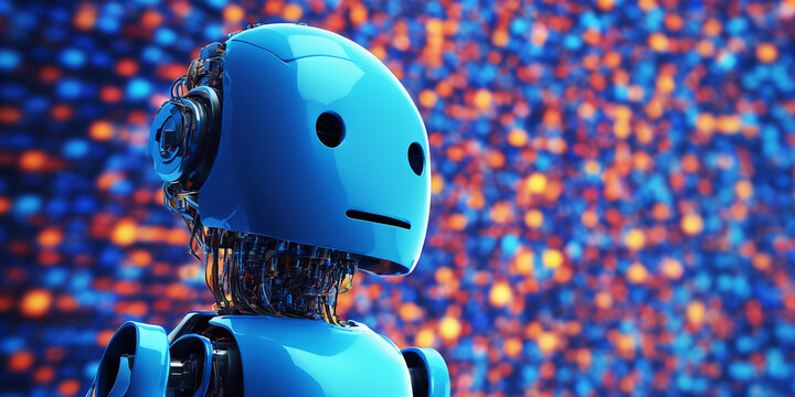 Ai robot 3D, chat bot or robotic automation assistant with artificial intelligence concept