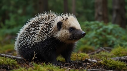 Fototapeta premium Porcupines Journey into Solitude Adaptation and Ecological Harmony