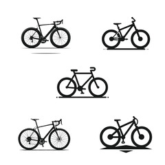 Obraz premium Cycle Silhouette Pack Vector Transportation Cycling Clipart