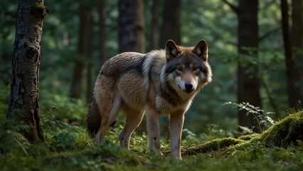 Fototapeta premium A beautiful Wolf Guardians of the Wilderness Exploring the Realm of Wolves