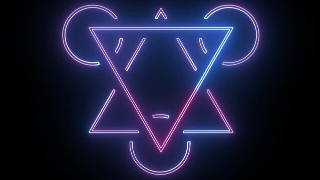 Neon Kanizsa's Triangle - 4k. 