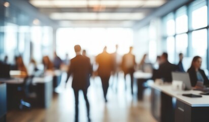 Fototapeta premium blured Busy employees of business company