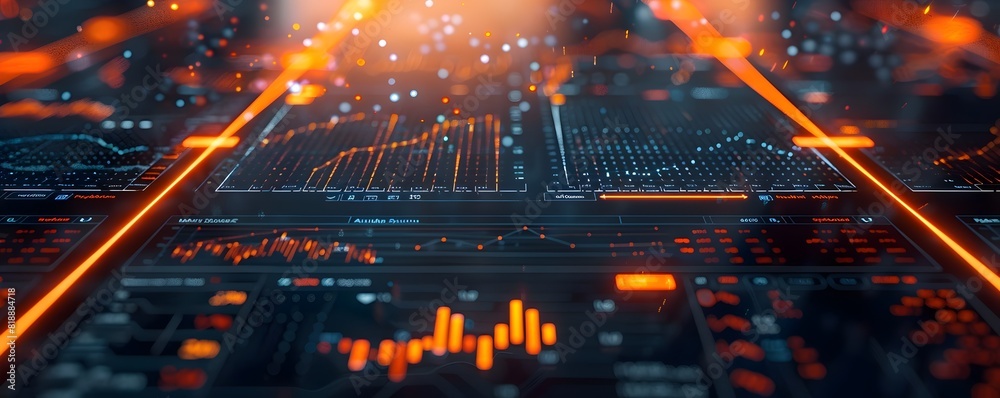 Poster vibrant e commerce analytics dashboard with real time data visualizations and graphs for online busi