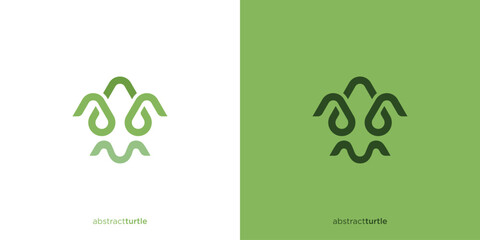 Abstract Geometric Turtle Logo, Icon, Symbol, Vector, Design Template.