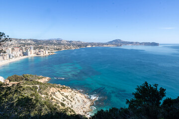 Pe&ntilde;&oacute;n de Ifach Natural Park (Penyal d'Ifac) , Small nature reserve with a large limestone outcrop, trails and panoramic views of Calpe, Mediterranean coast of Alicante and the Gulf of Valencia, Spain.