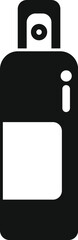 Black silhouette of a simple spray bottle, ideal for icons and symbols