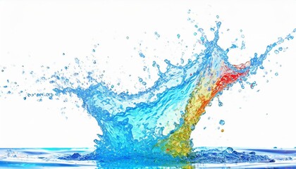 colorfull water splash isolated on white background ai generative