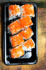 Sushi Photo , sushi is a Japanese dish made from vinegared rice, usually with a little sugar and salt, plus various ingredients, such as vegetables, and any meat, but the most common is seafood.