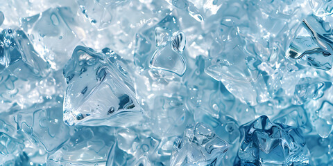 Crystal ice pattern with light reflections, conveying cold and clarity, perfect for winter clothing, skincare in cold climates, or luxury ice beverages 