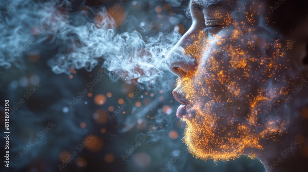Fototapete illustrate the process of coughing and sneezing, showing how these reflex actions expel irritants an