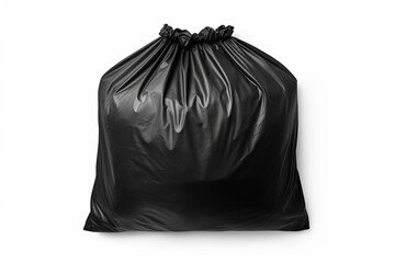.Black garbage bag isolated on white background 