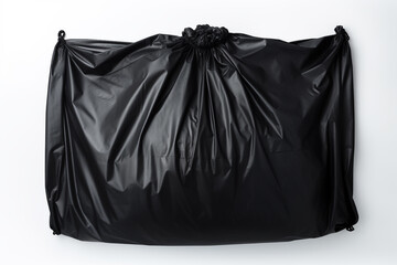 .Black garbage bag isolated on white background 