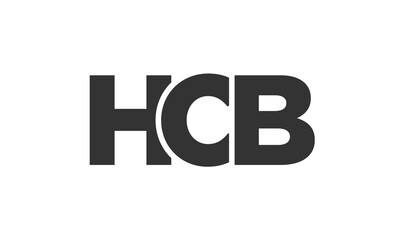 HCB logo design template with strong and modern bold text. Initial based vector logotype featuring simple and minimal typography. Trendy company identity.
