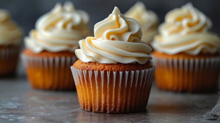 Classic white cupcakes with vanilla frosting.