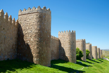 Surrounding wall in Avila city, Spain.