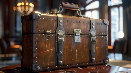 A briefcase with a combination lock, emphasizing security and confidentiality.