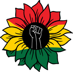 Juneteenth flower. African-American history. Black History Month. Vector illustration.