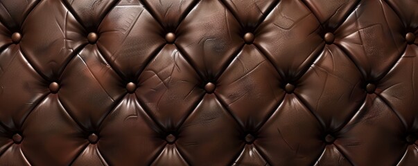 Fototapeta premium Brown leather upholstery, abstract textured background