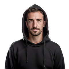 Portrait of a young boy in a winter jacket on transparent background png