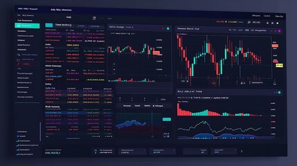 A digital platform with buy/sell orders and price charts.