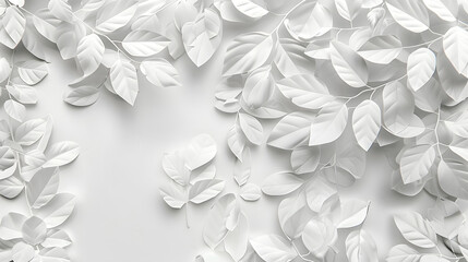 White Paper Leaves Pattern